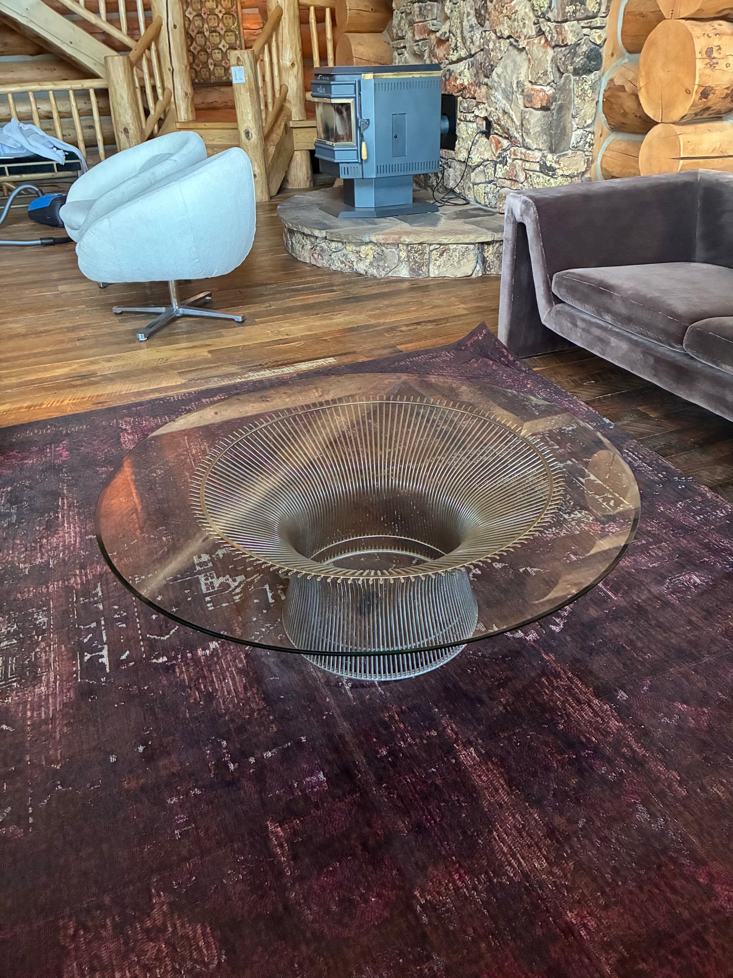 Warren Platner Glass and Chrome Coffee Table by Knoll