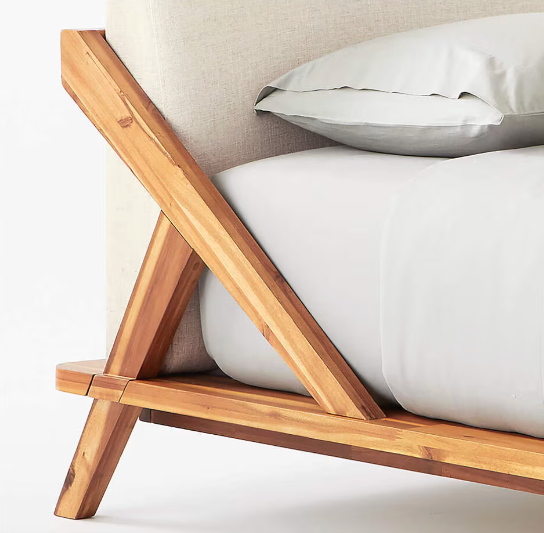 Drommen Acacia Wood Platform Queen Bed