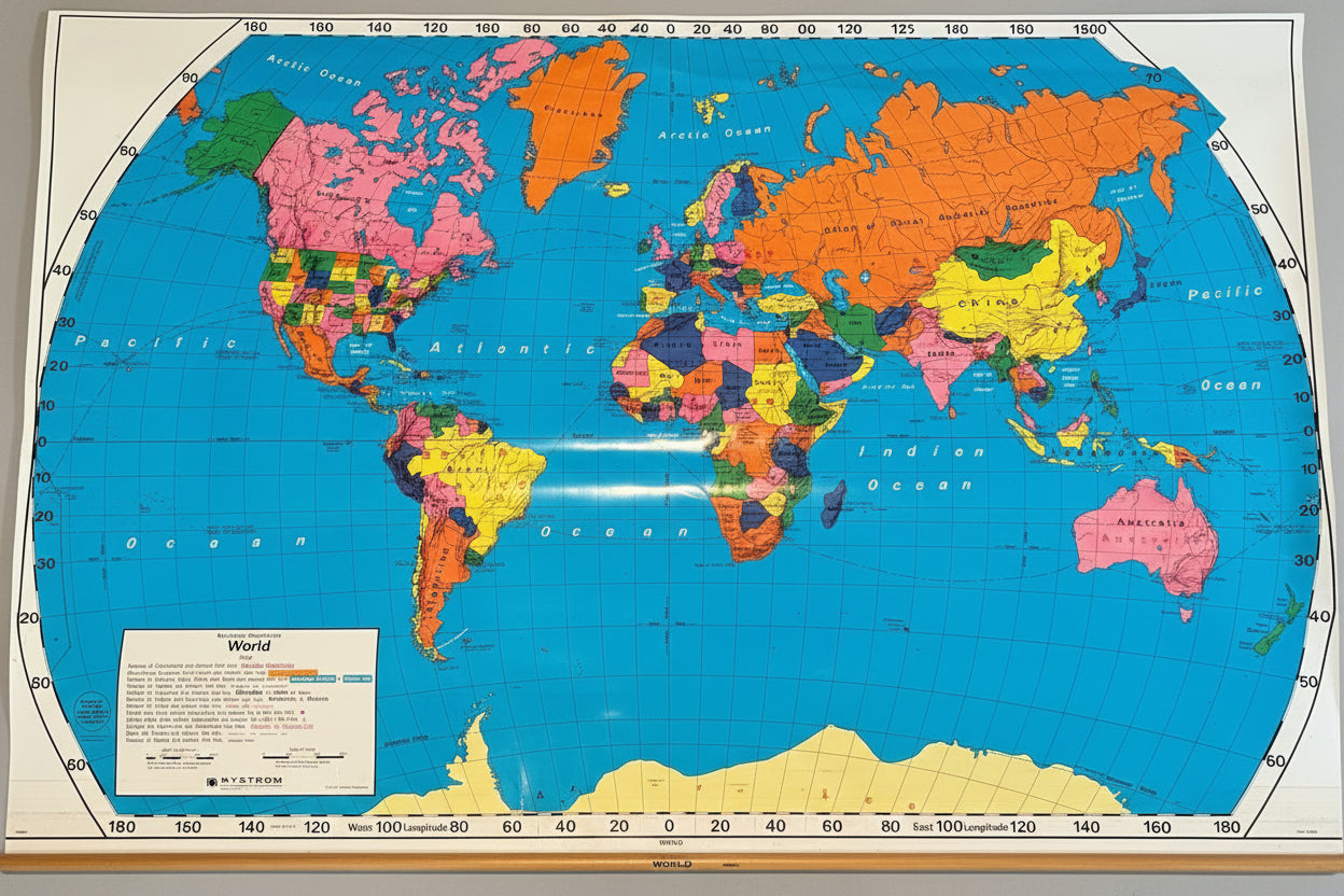 Vintage Nystrom World Map