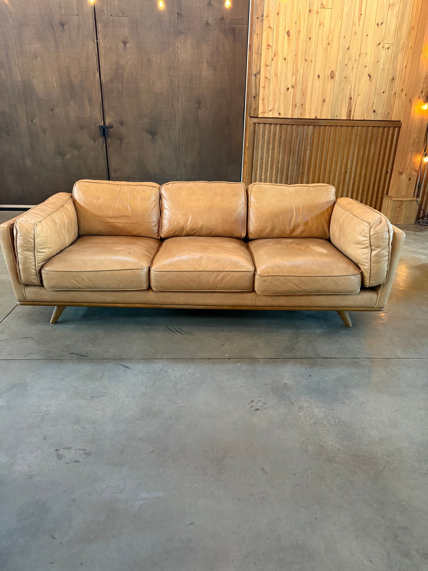 Timber Sofa by Article in Tan Leather