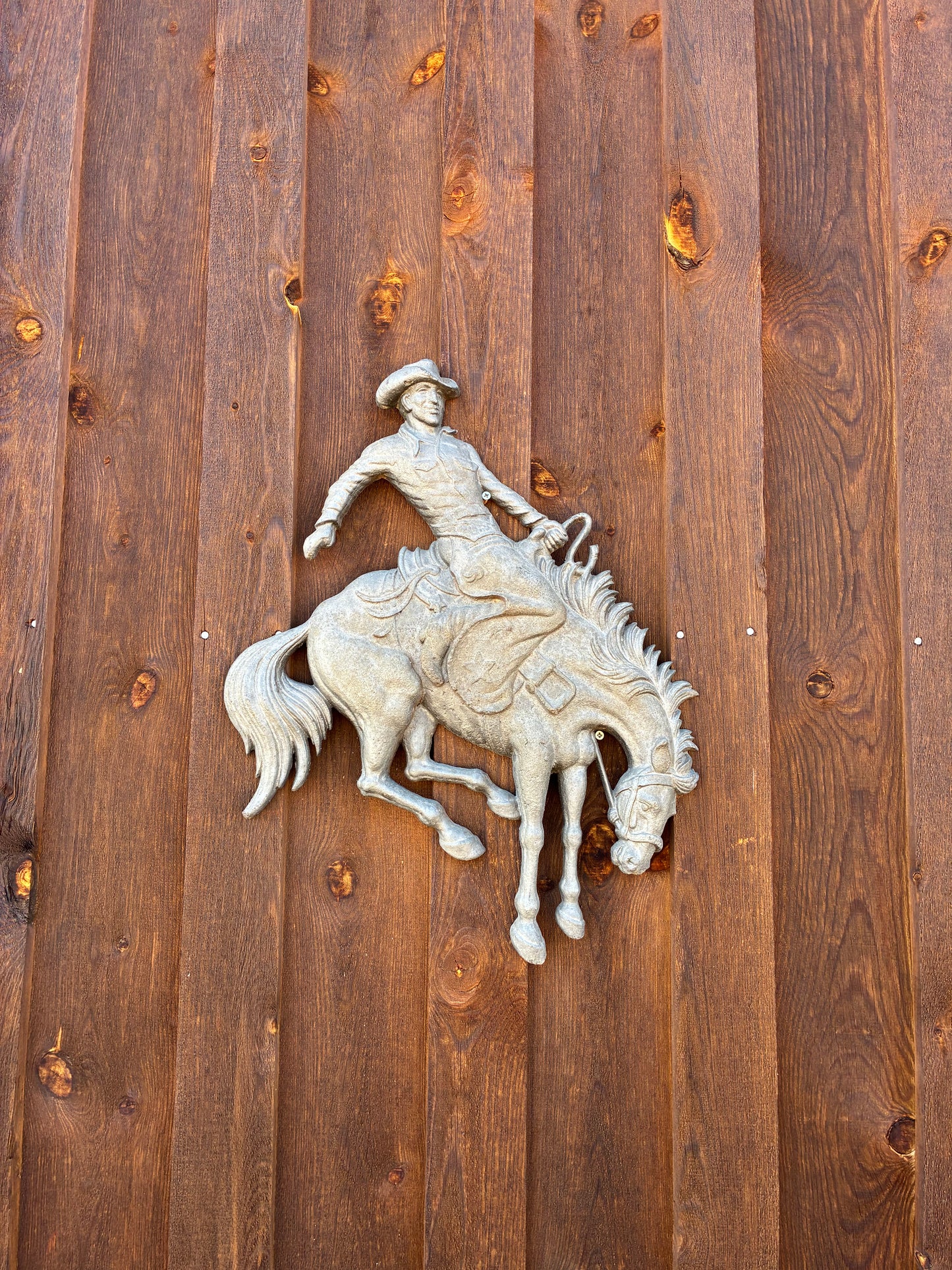 Vintage Cast Iron Cowboy on Bucking Bronco