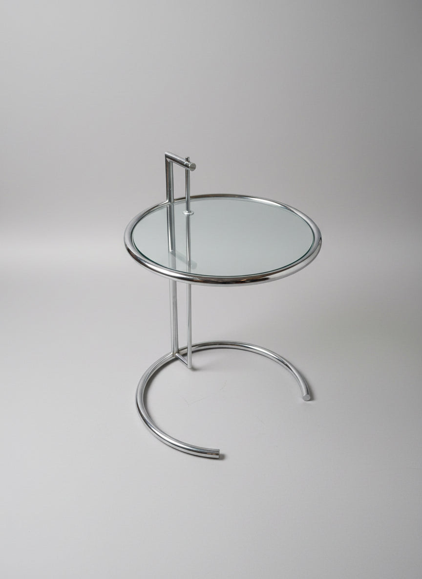 1960s Eileen Gray’s E-1027 Style Tubular Chrome Side Table