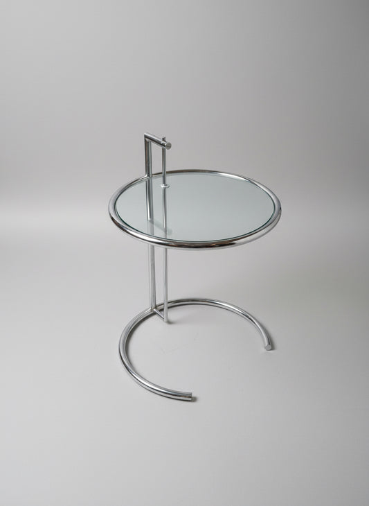 1960s Eileen Gray’s E-1027 Style Tubular Chrome Side Table