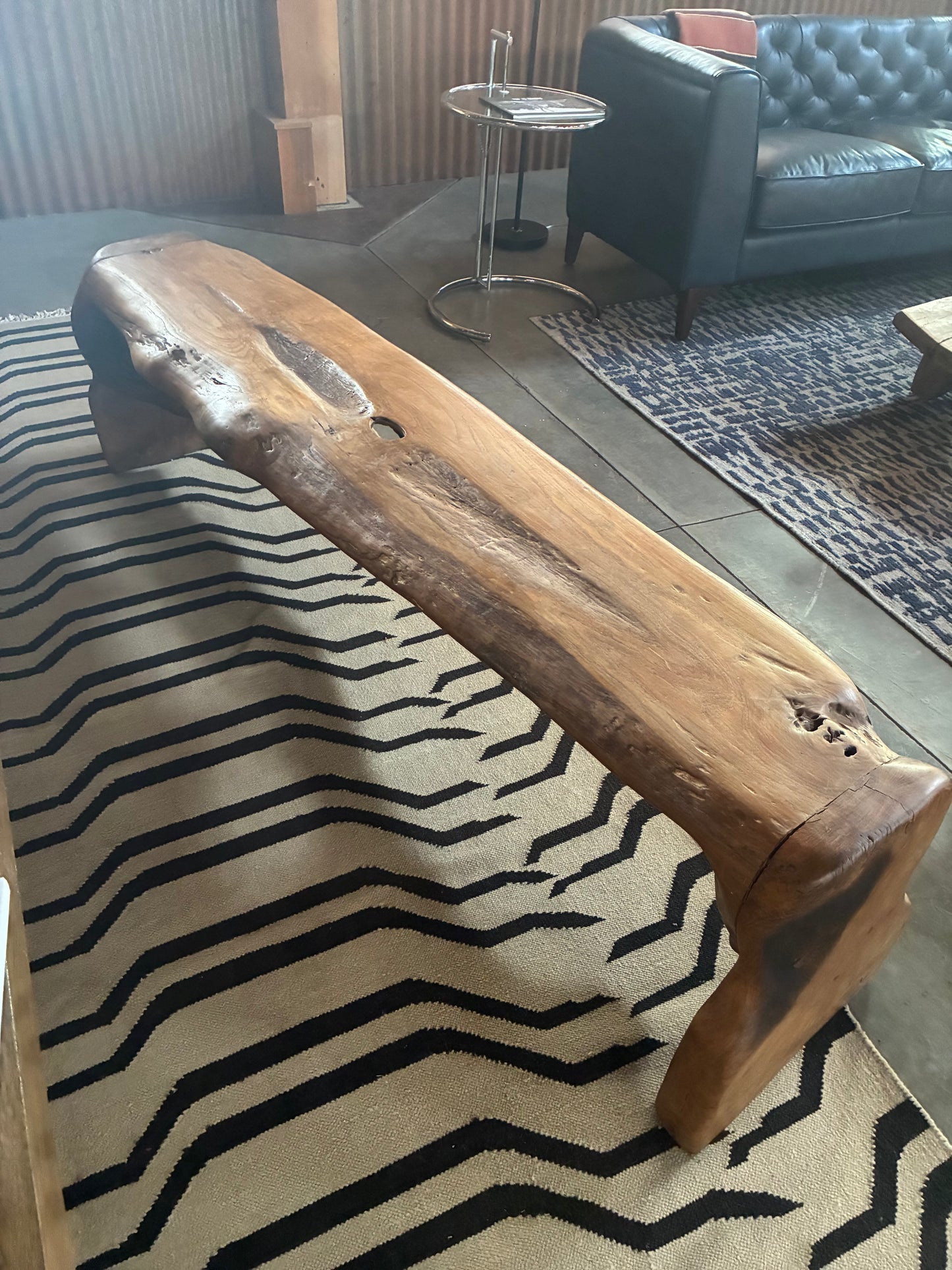 Live Edge Teak Driftwood Bench