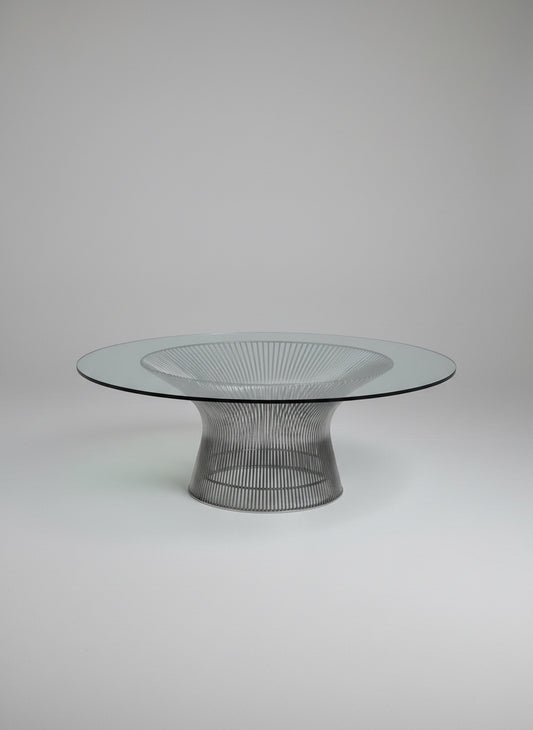 Warren Platner Glass and Chrome Coffee Table by Knoll