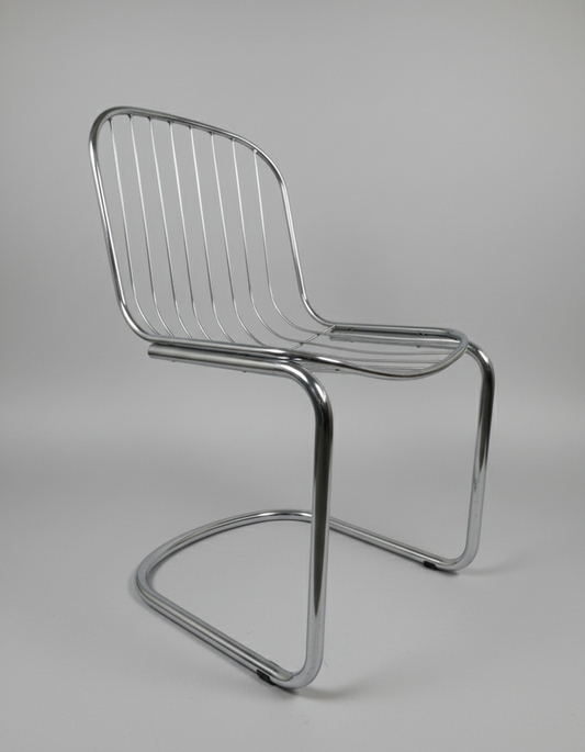 4 Chrome Tubular MCM Dining Chairs