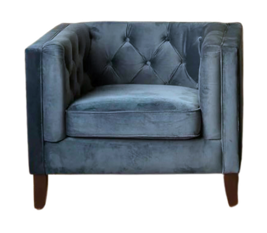 Pair of Blue Velvet Chairs